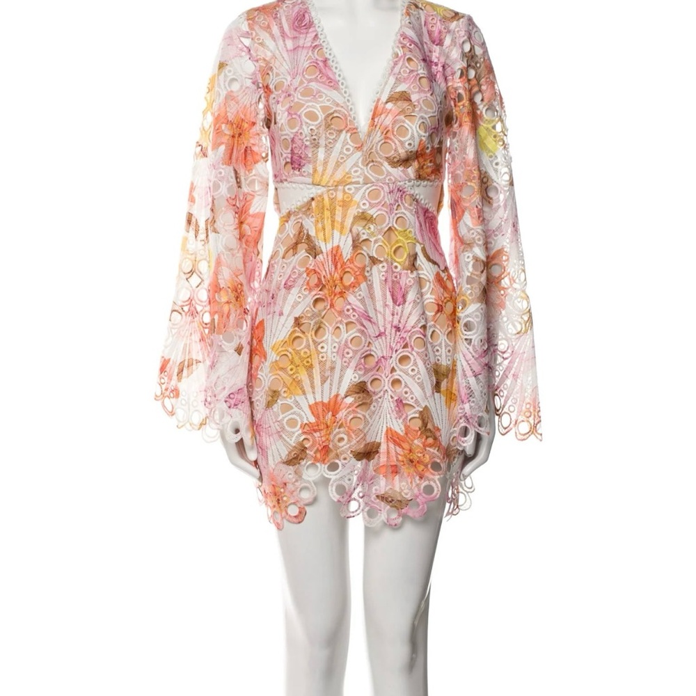 Elliatt Colorful Lace Dress with Long Sleeves